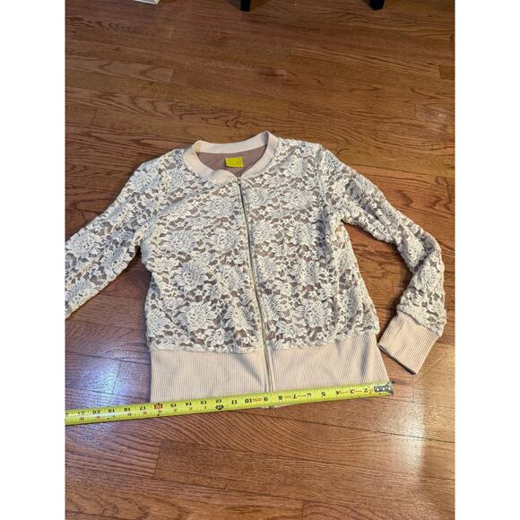 Mod Lusive Lace Zip Cardigan Jacket Ivory White W Large-small hole in lining - Picture 8 of 9